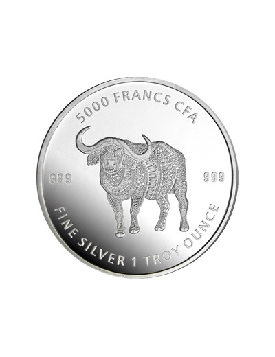 Srebrna moneta Bawół Republika Czadu