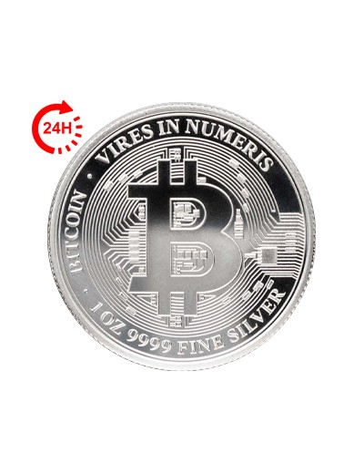 Srebrna moneta Bitcoin