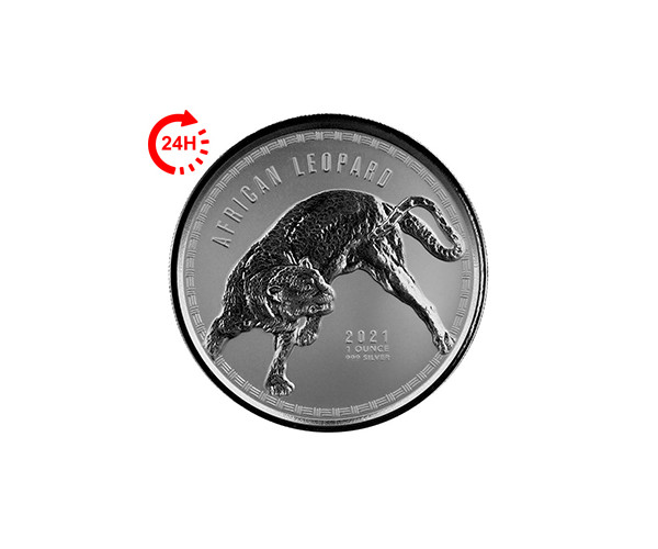Srebrna moneta Leopard Ghana