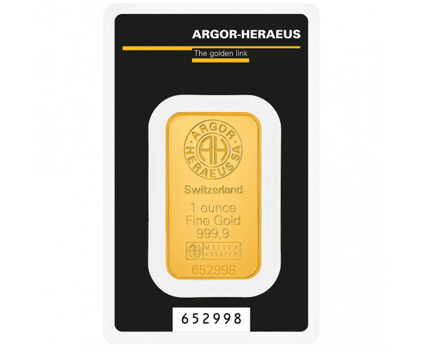 Sztabka złota 1 uncja Argor-Heraeus