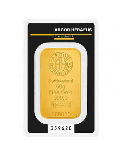 Sztabka złota Argor-Heraeus 50 g