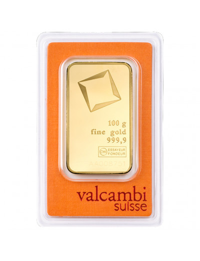 Sztabka złota Valcambi 100 g