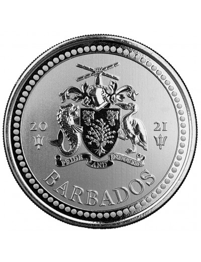 srebrna moneta Trójząb