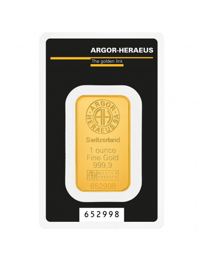 Sztabka złota 1 uncja Argor-Heraeus