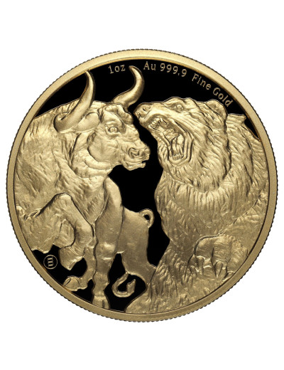 Złota moneta Bull & Bear