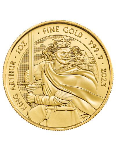 złota moneta Król Artur