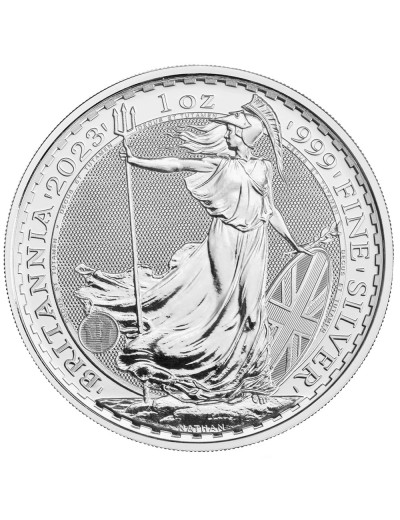 Moneta Britannia Król w koronie 1 uncja srebra 2023