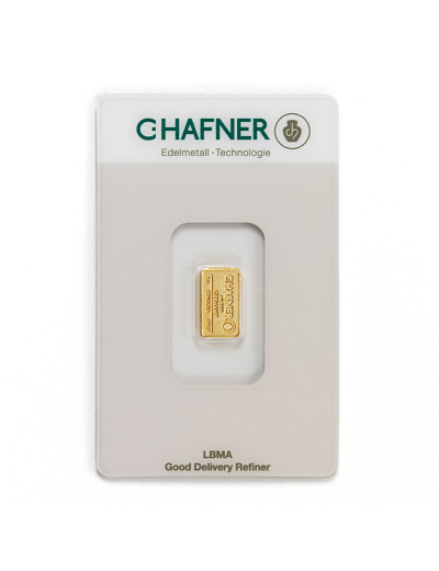 Sztabka złota 1 gram C.Hafner